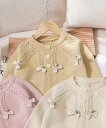 aimoha KIDS 【aimoha-KIDS-】リボン付Aラインカーディガン アイモハ トップス カーディガン ピンク ベージュ ホワイト