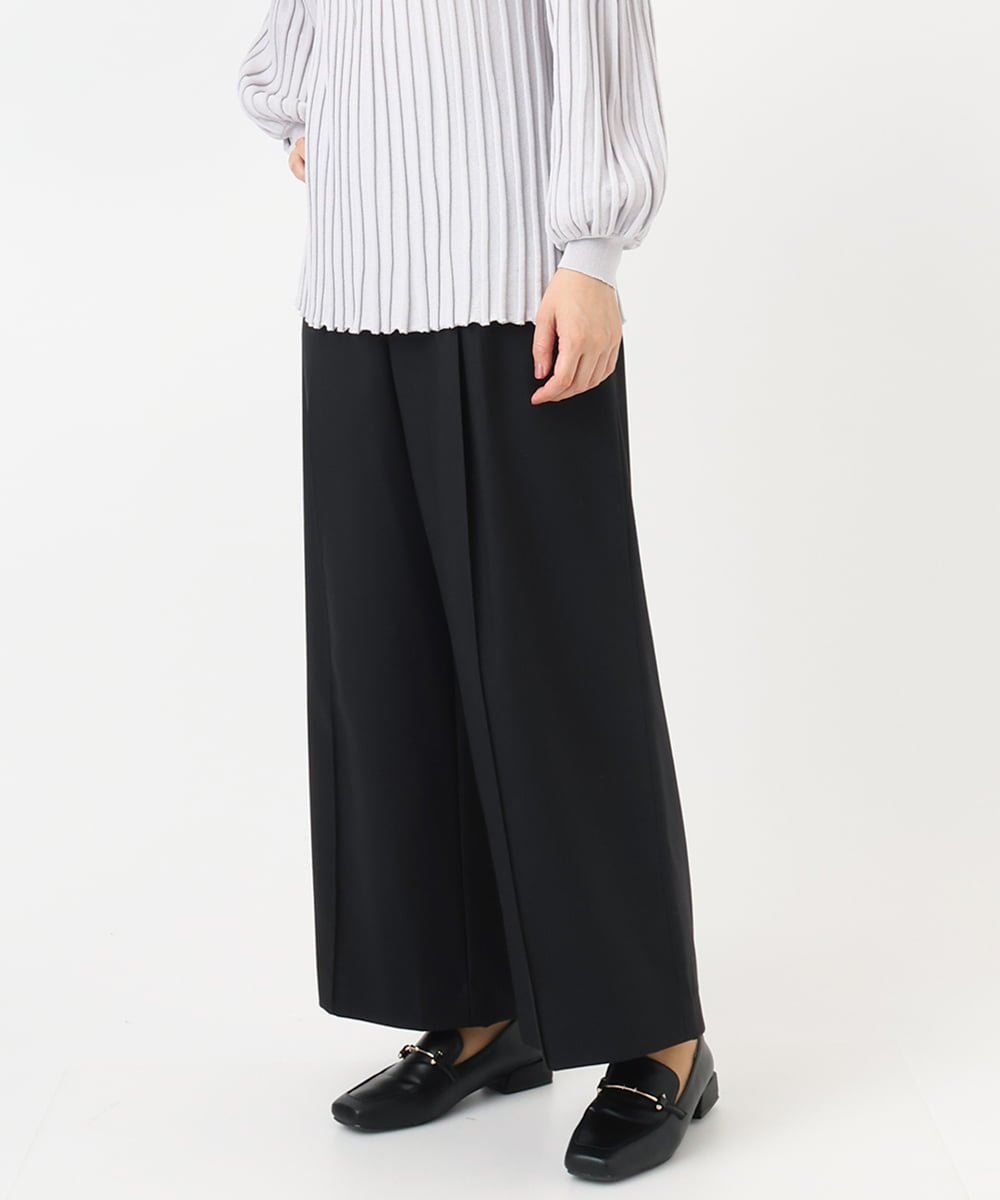 【大きいサイズ】ストレッチワイドパンツ エウルキューブ パンツ その他のパンツ ブラック ブラウン ピンク
