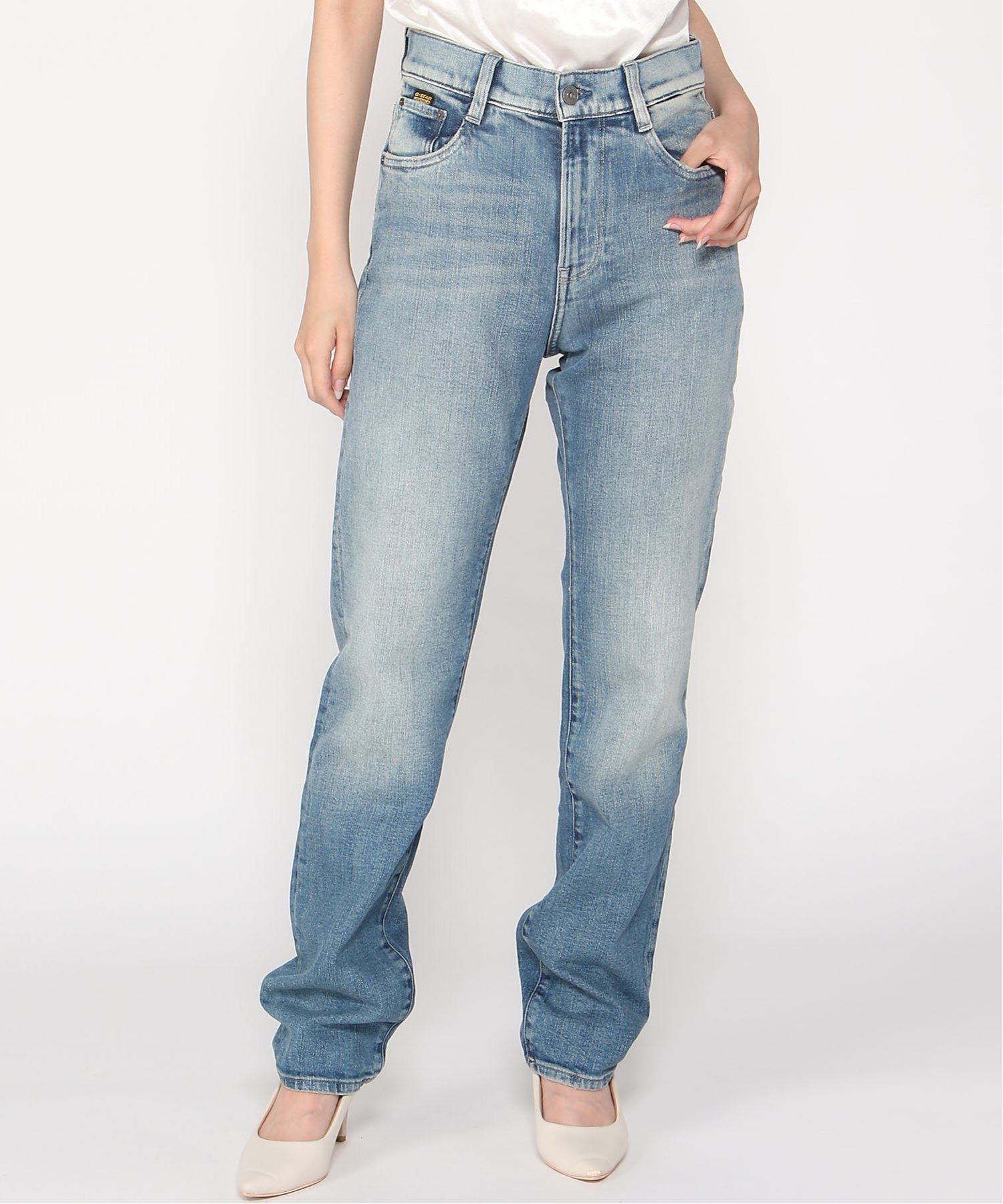 Straight Jeans - 【SALE／40%OFF】G-Star RAW 【公式ショップ】VIKTORIA HIGH STRAIGHT JEANS/ハイウエストストレートジーンズ ジースターロゥ パンツ ジーンズ・デニムパンツ ブルー【送料無料】