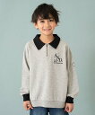 【SALE/60%OFF】and D.petitmain ハーフZIPワイドスウェット ナルミヤオンライン トップス スウェット・トレーナー グレー ブルー