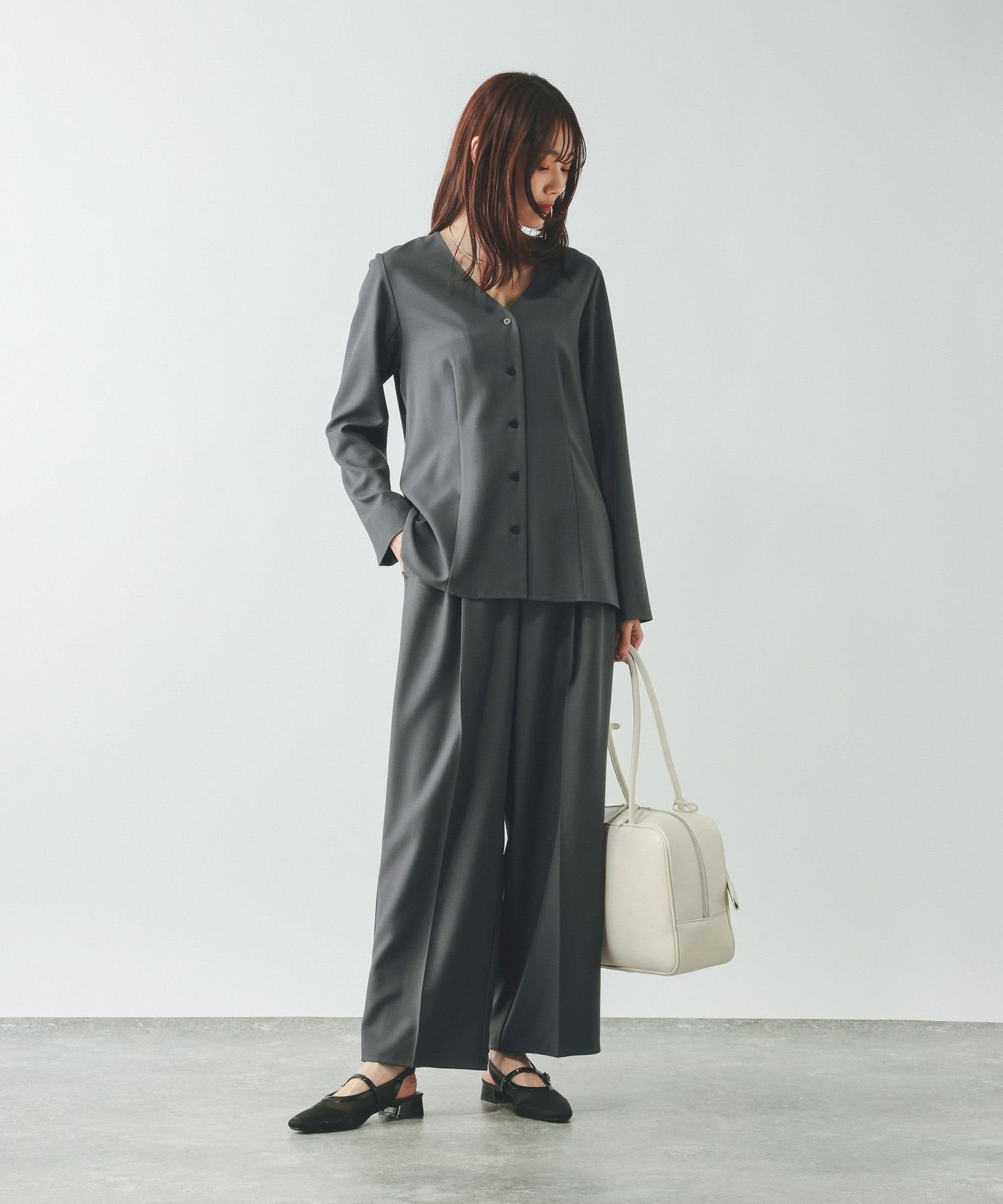 【SALE／46%OFF】GLOBAL WORK シャツカーディガン*パンツセット/646704 グローバルワーク ワンピース・ドレス その他のワンピース・ドレス グレー【送料無料】 stylife-15544168 Rakuten Fashion サンプル画像3