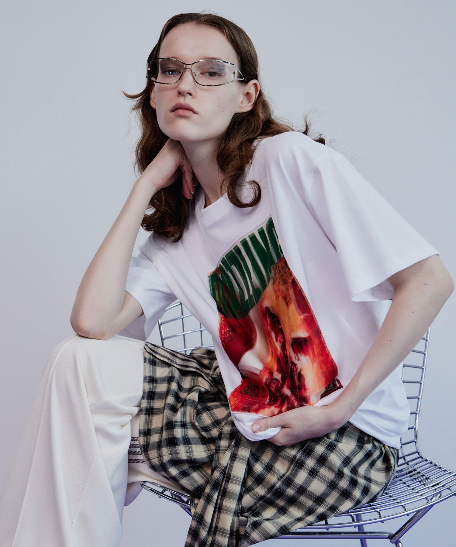 MAISON SPECIAL 3D Dazzling Print T-Shirt/3D DAZZILINGプリントTEE メゾンスペシャル トップス カットソー・Tシャツ ホワイト グレー