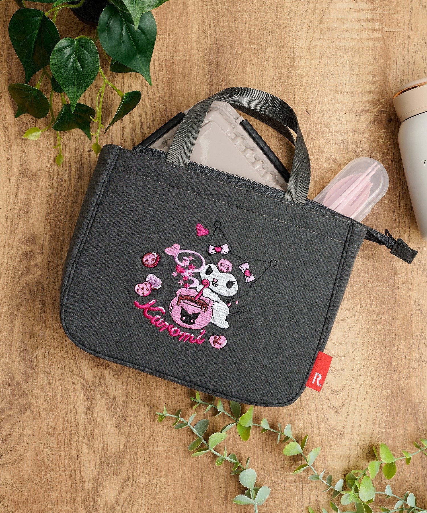 ROOTOTE ROOTOTE/IP.TKデリ.サンリオキャラクターズ-E ランチトート セットアップセブン バッグ トートバッグ ブラック ホワイト
