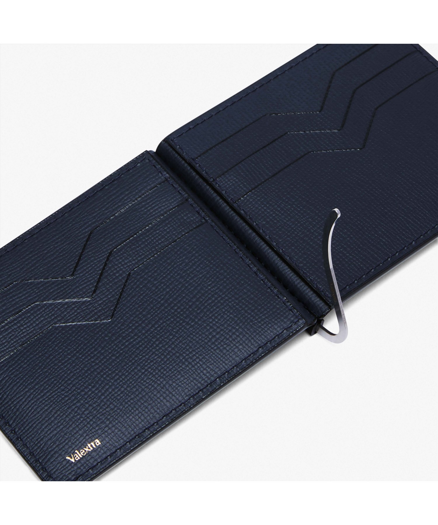 Valextra 【公式】マネークリップ ヴァレクストラ 財布・ポーチ・ケース 財布 ネイビー【送料無料】