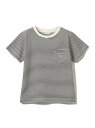 【SALE／40%OFF】BEAMS mini BEAMS mini / コーヒーエンブレム ボーダーTシャツ (90~150cm) ビームス アウトレット トップス カットソー・Tシャツ ブラック ベージュ