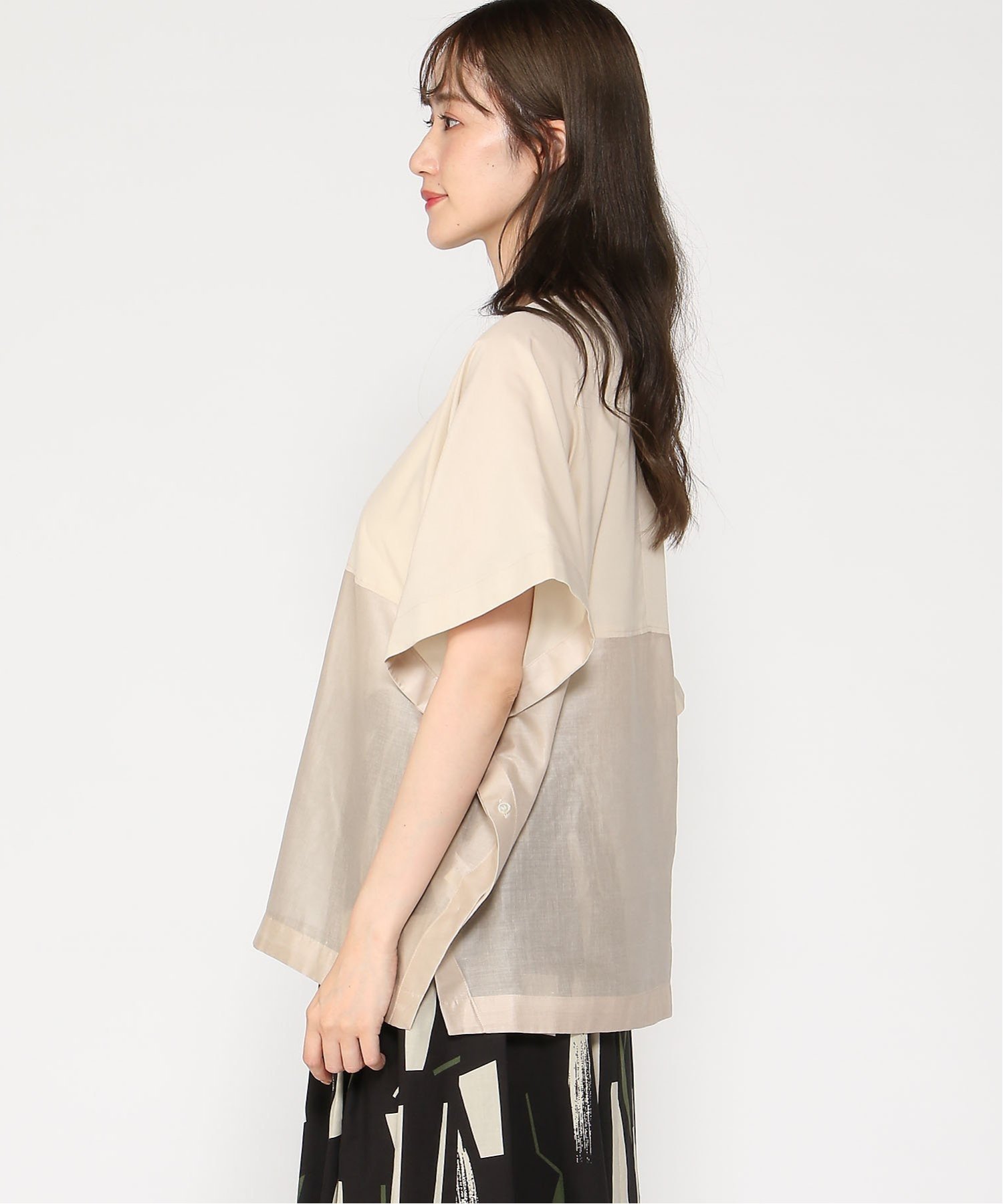 【SALE／30%OFF】Doubleface Tokyo 2WAYポンチョブラウス ダブルフェーストーキョー トップス シャツ・ブラウス ベージュ グレー【送料無料】