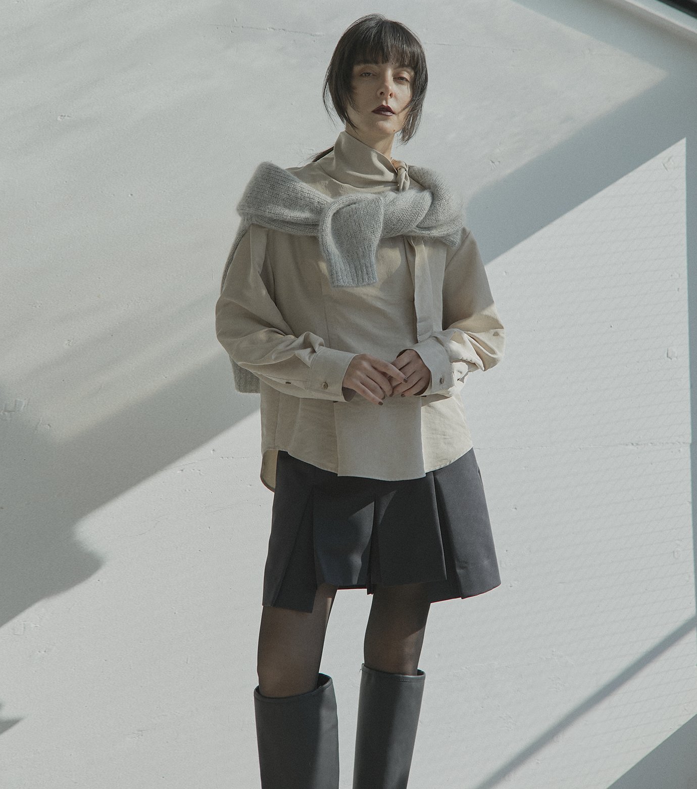 LE CIEL BLEU ボウタイブラウス / Bow Tie Blouse ルシェルブルー トップス シャツ・ブラウス ベージュ ブルー
