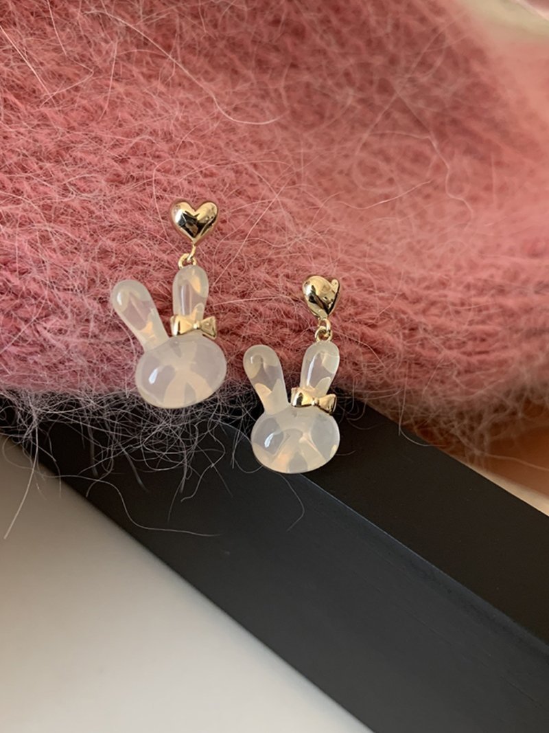 Coo+i/(W)ハートリボンうさぎピアス スレンダー アクセサリー・腕時計 ピアス ゴールド