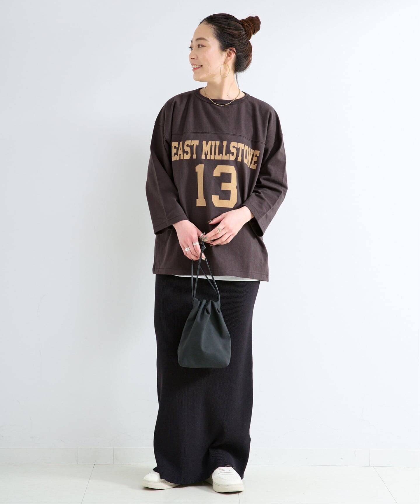 athletic wear MASON / アスレティックウェア メイソン 別注 ロゴ L/S TEE ベーセーストック トップス カットソー・Tシャツ ブラック ホワイト
