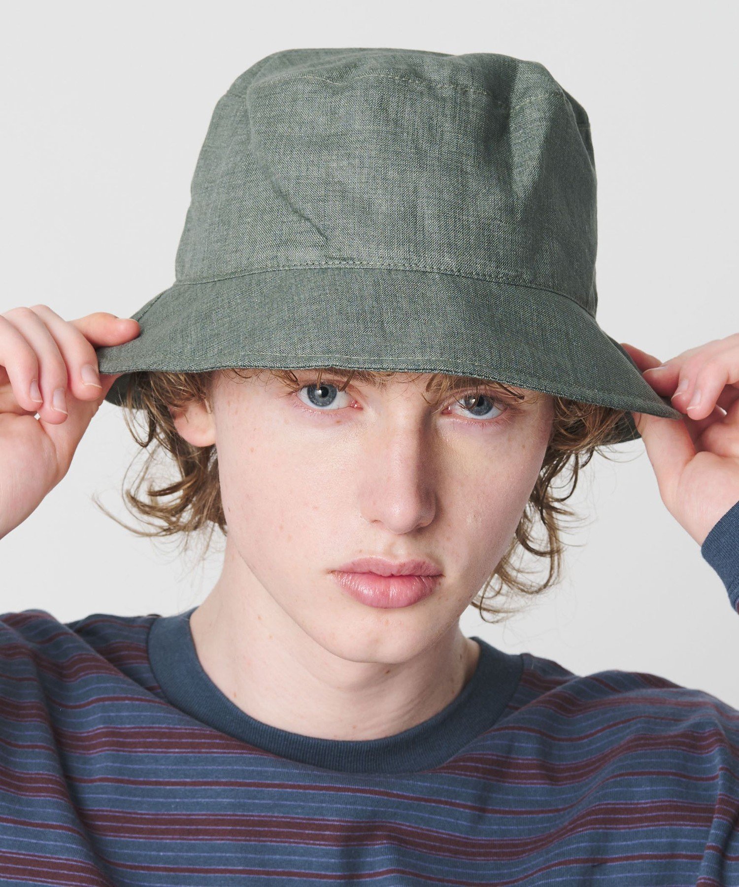 BEAUTY&YOUTH UNITED ARROWS ＜GRILLO＞リネン バケット ハット ビューティー＆ユース　ユナイテッドアローズ 帽子 ハット ブラック グリーン【送料無料】