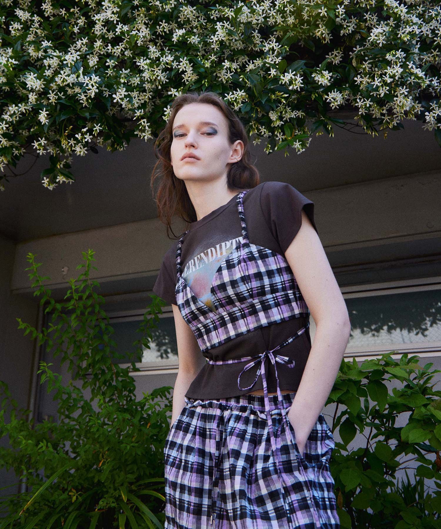 MAISON SPECIAL Checkered Short Bustier/チェックショートビスチェ メゾンスペシャル トップス カットソー・Tシャツ グリーン