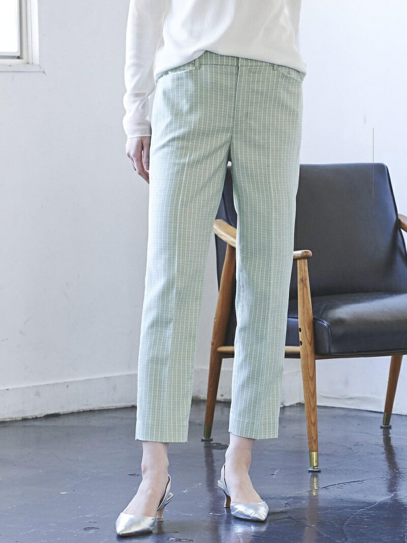 la.f... シャークチェックパンツ＜洗濯機で洗える＞ ラ・エフ パンツ その他のパンツ グレー グリーン