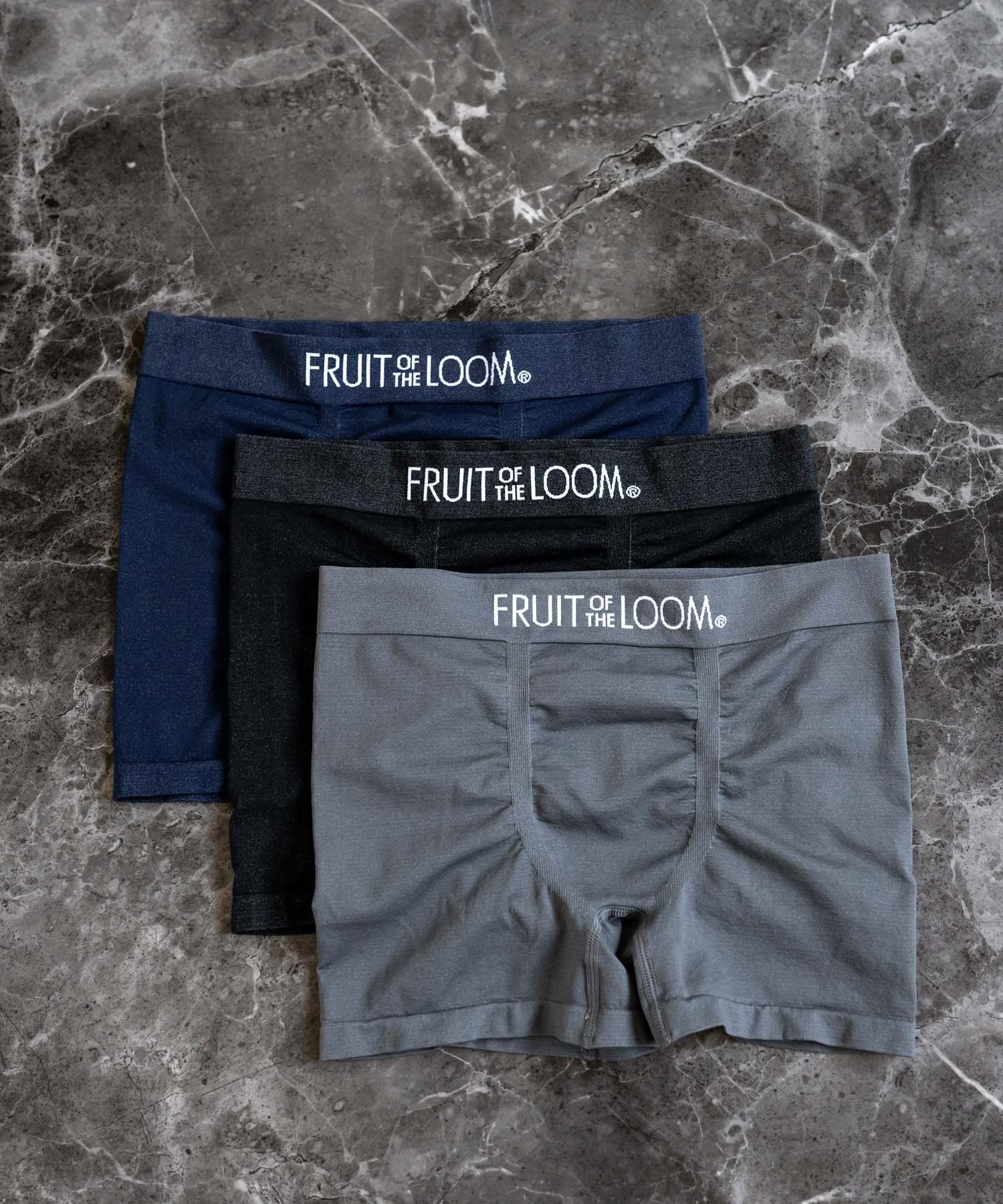 Rocky Monroe FRUIT OF THE LOOM ボックス入りローライズ3Pボクサーパンツ ロッキーモンロー インナー・ルームウェア ボクサーパンツ・トランクス ブラック ネイビー