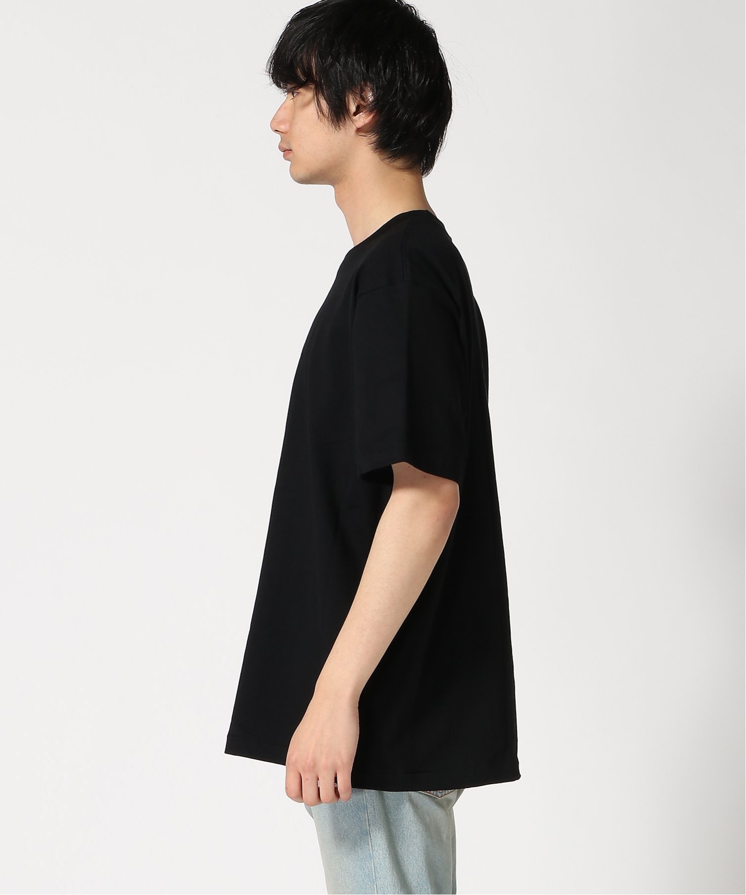 Hanes/(M)KURO クルーネック KING Tシャツ ジーンズメイト トップス カットソー・Tシャツ ブラック