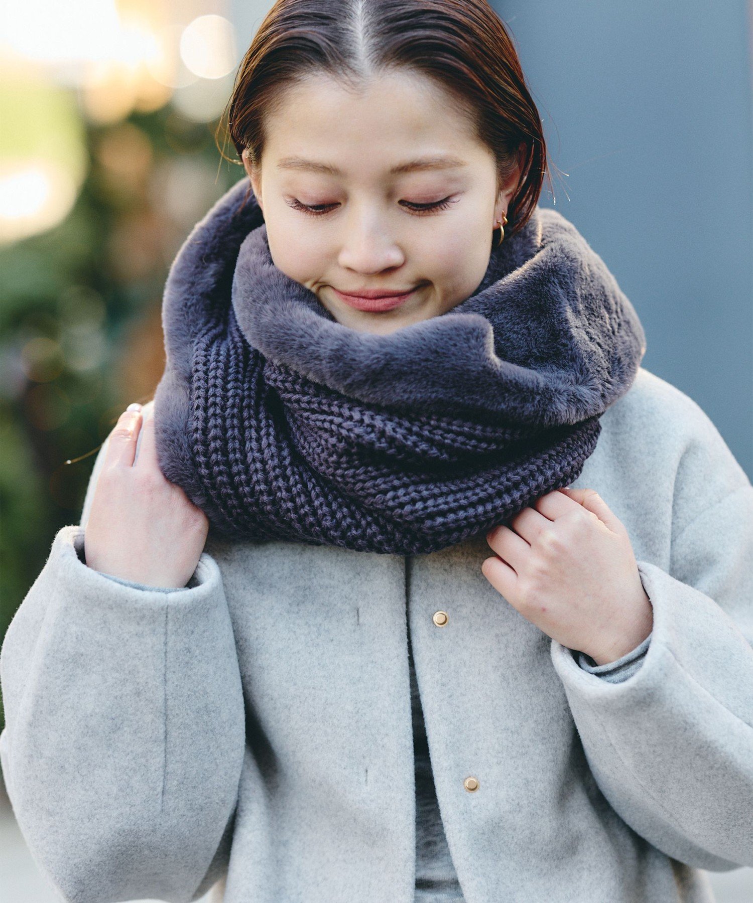 BEAMS HEART WOMEN ニット * ファー スヌード ビームス ハート ファッション雑貨 マフラー・ストール・ネックウォーマー ベージュ ホワイト【送料無料】のサムネイル