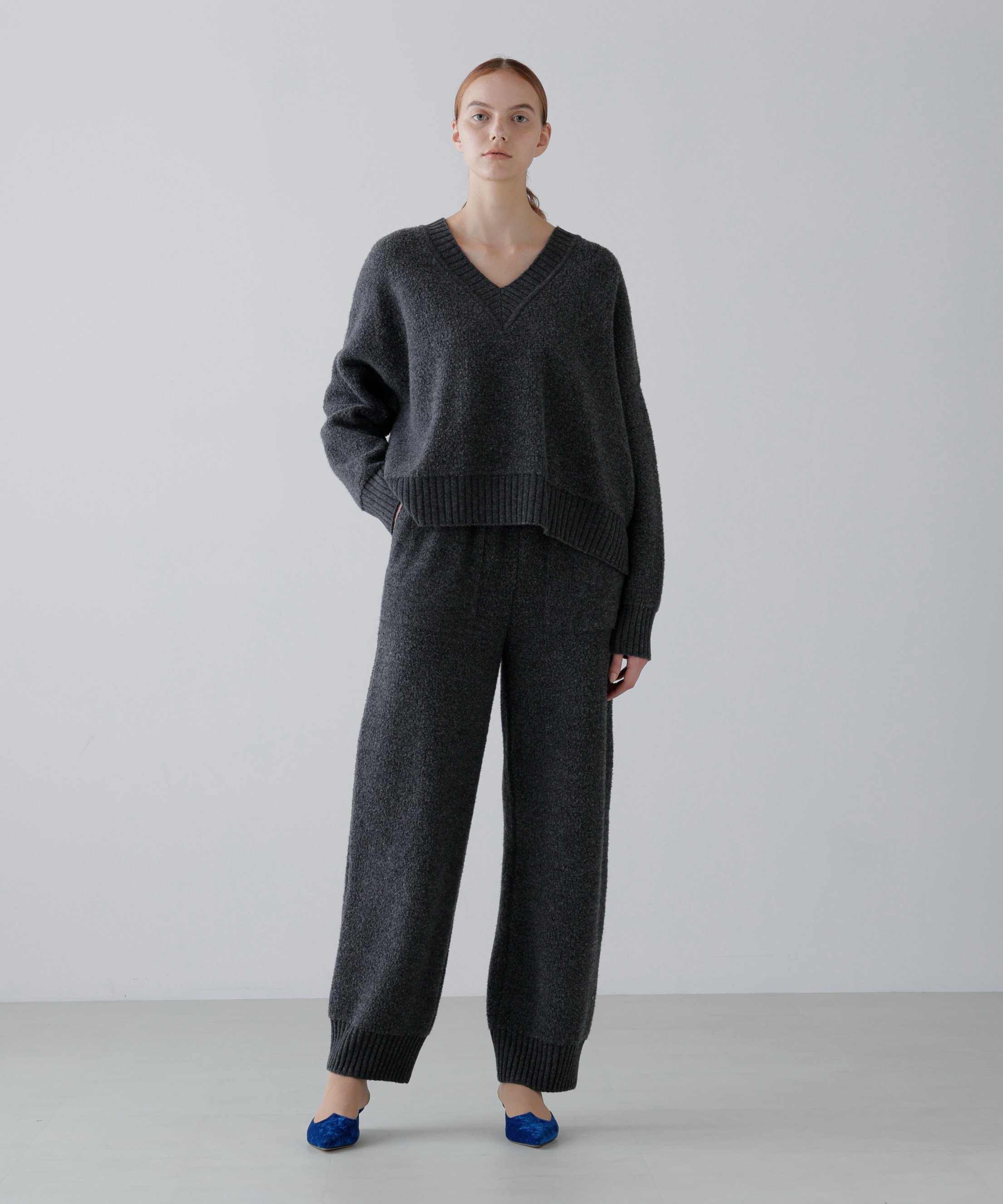 ◆パイルニットパンツ アドーア パンツ その他のパンツ ベージュ グレー