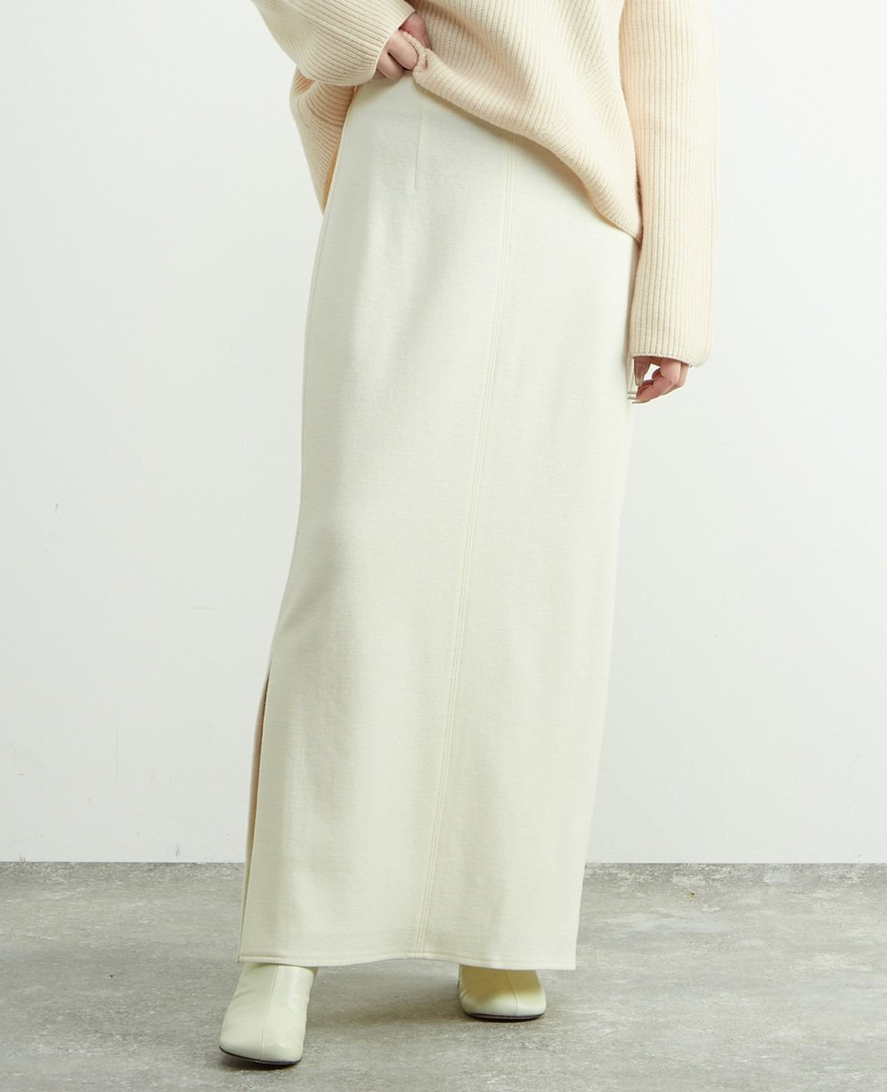 Soffitto 圧縮ウールスムースIラインスカート ソフィット スカート その他のスカート ホワイト【送料無料】