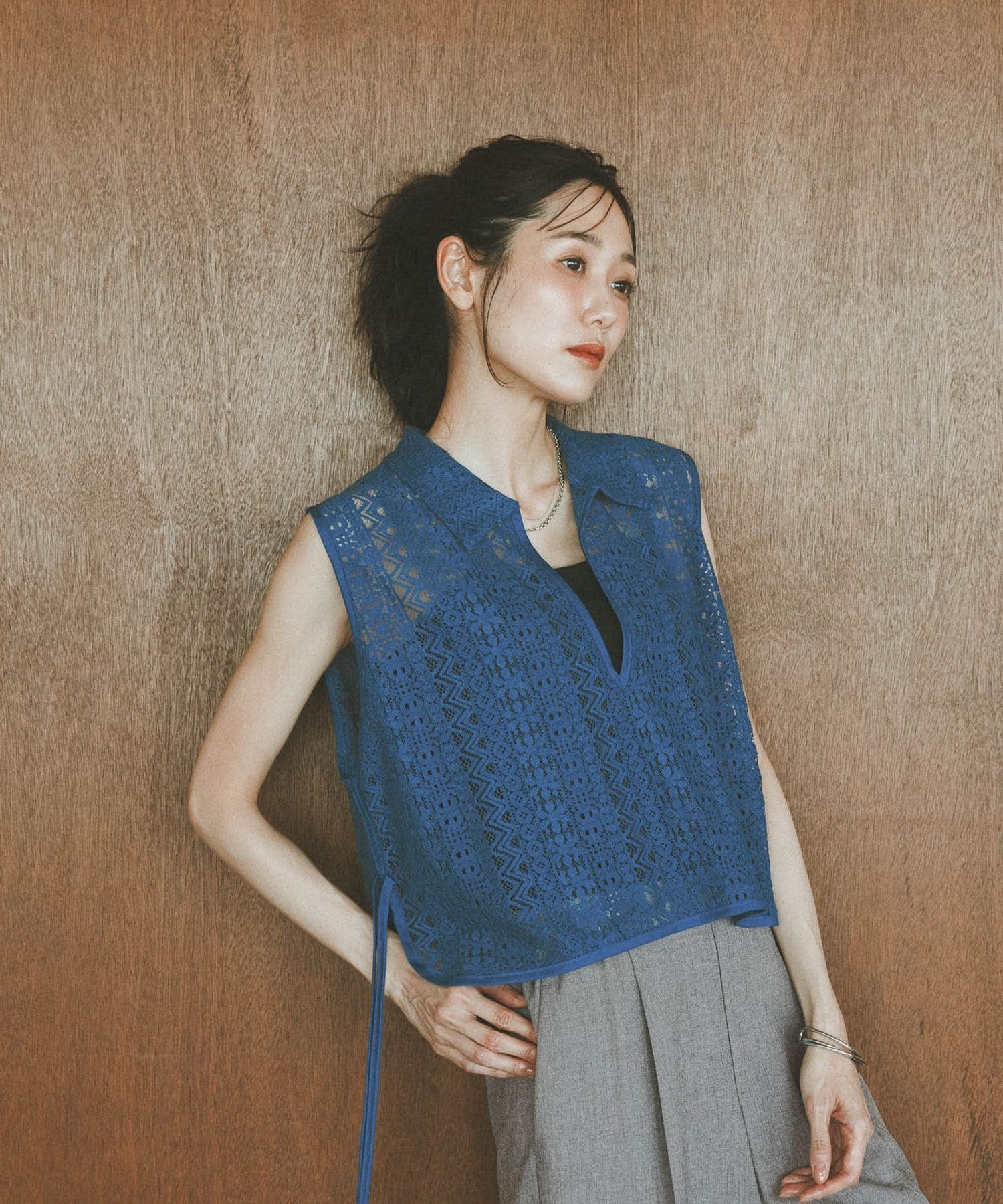 GLOBAL WORK ラッセルレースベスト/680371 グローバルワーク トップス ベスト・ジレ ブラック ブルー ホワイト stylife-15696943 Rakuten Fashion サンプル画像3