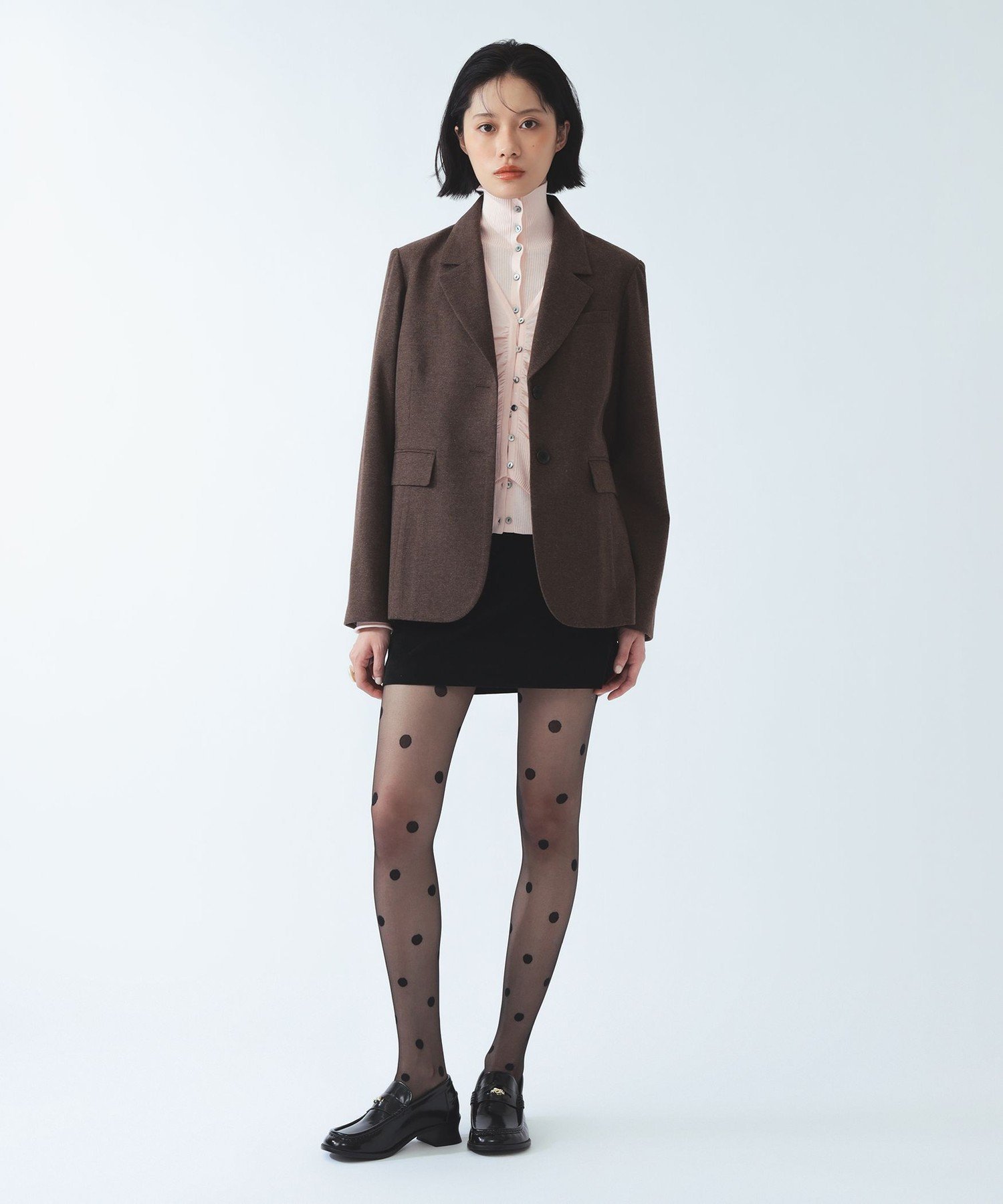 ホームスパン シングル ジャケット ビームス ウイメン ジャケット・アウター テーラードジャケット・ブレザー ブラウン グレー