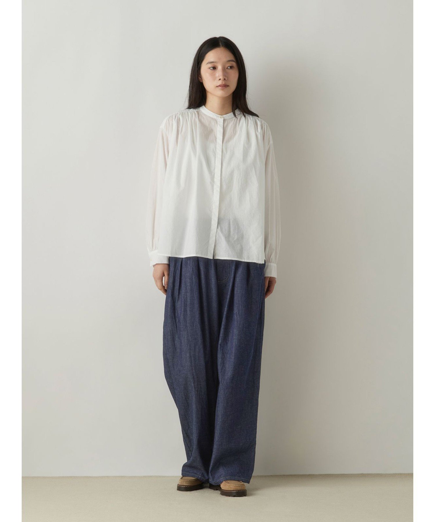 MidiUmi MidiUmi デニムワイドタックパンツ マーコート パンツ その他のパンツ ブルー