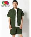 FRUIT OF THE LOOM FRUIT OF THE LOOM/(M)FTL開襟シャツセット ハンドサイン トップス アンサンブル ブラック イエロー ...