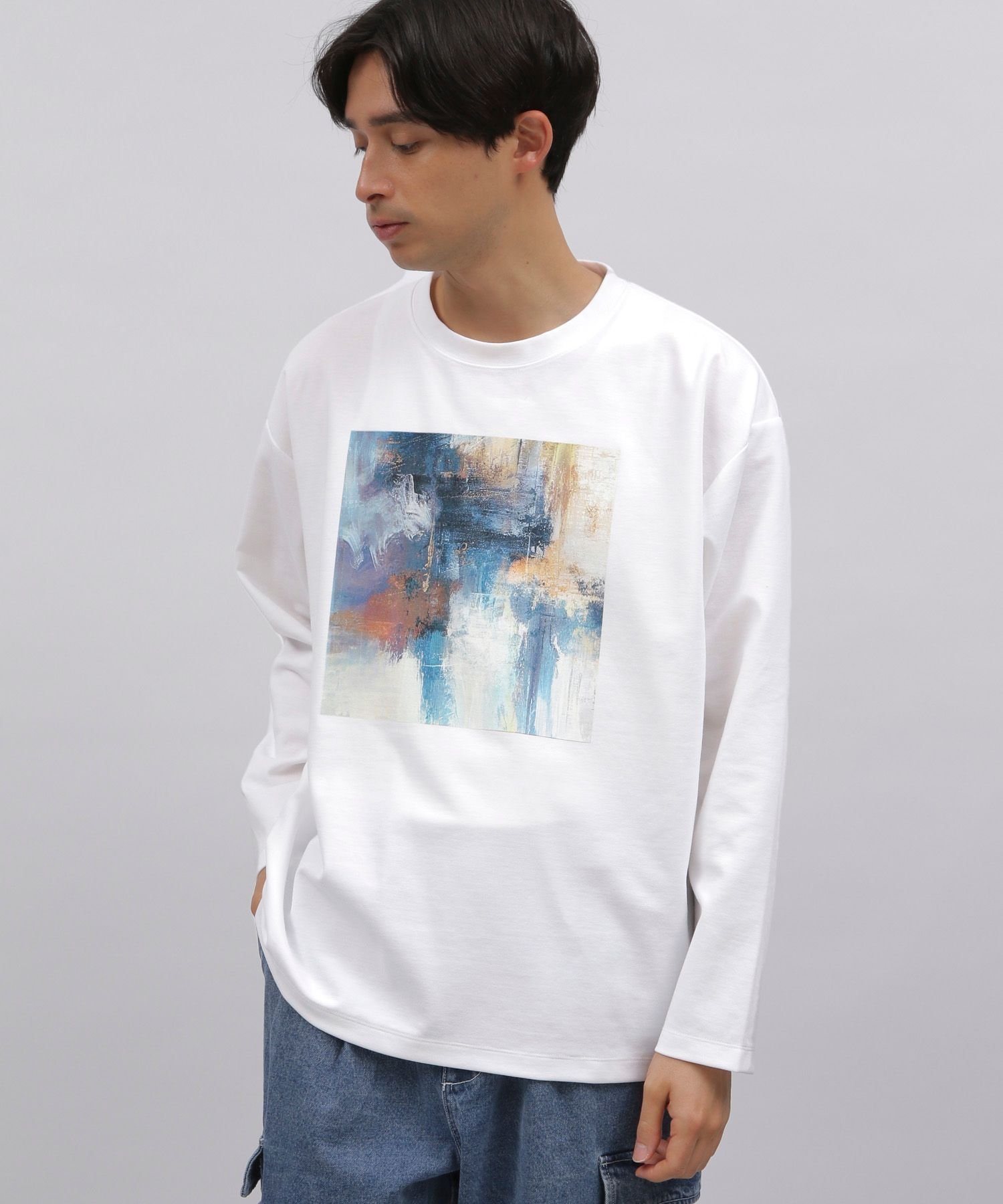 【SALE／26 OFF】LAKOLE ペイントグラフィック長袖T ラコレ トップス カットソー Tシャツ ホワイト グレー ブラック ピンク