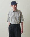 ユナイテッドアローズ Steven Alan ＜Steven Alan＞ コットン/シルク/リネン チェック レギュラーカラー シャツ -A-LINE LOOSE CASUAL ビューティー＆ユース　ユナイテッドアローズ トップス シャツ・ブラウス ベージュ グレー【送料無料】