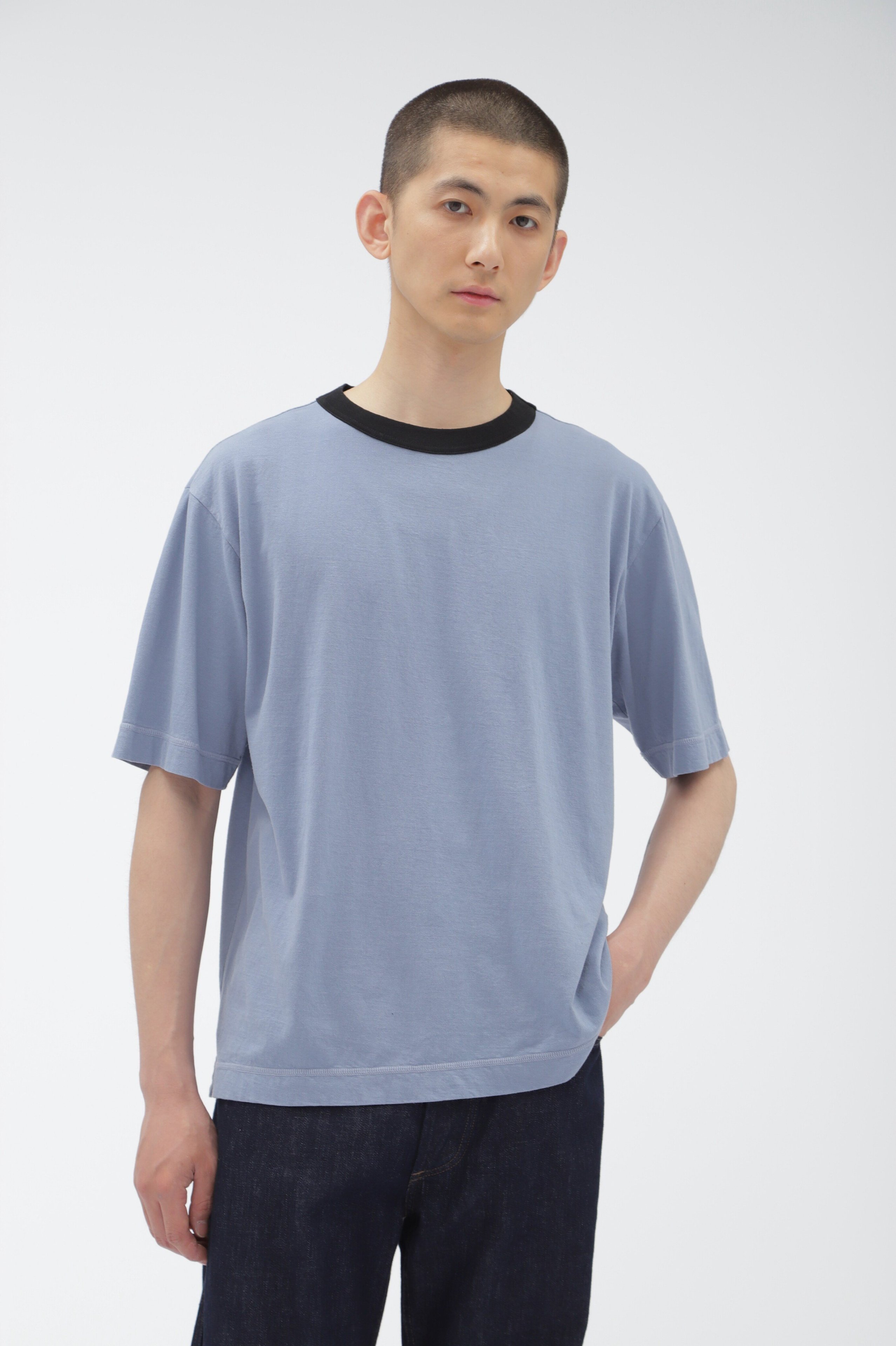 MHL. 6月上旬-下旬 COTTON LINEN JERSEY マーガレット・ハウエル トップス その他のトップス ブルー ブラウン【送料無料】