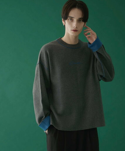 WEGO MEN'S アウトリンキングニットプルオーバー ウィゴー トップス ニット ブラック グレー【送料無料】 WEGO MEN'S アウトリンキングニットプルオーバー ウィゴー トップス ニット ブラック グレー【送料無料】