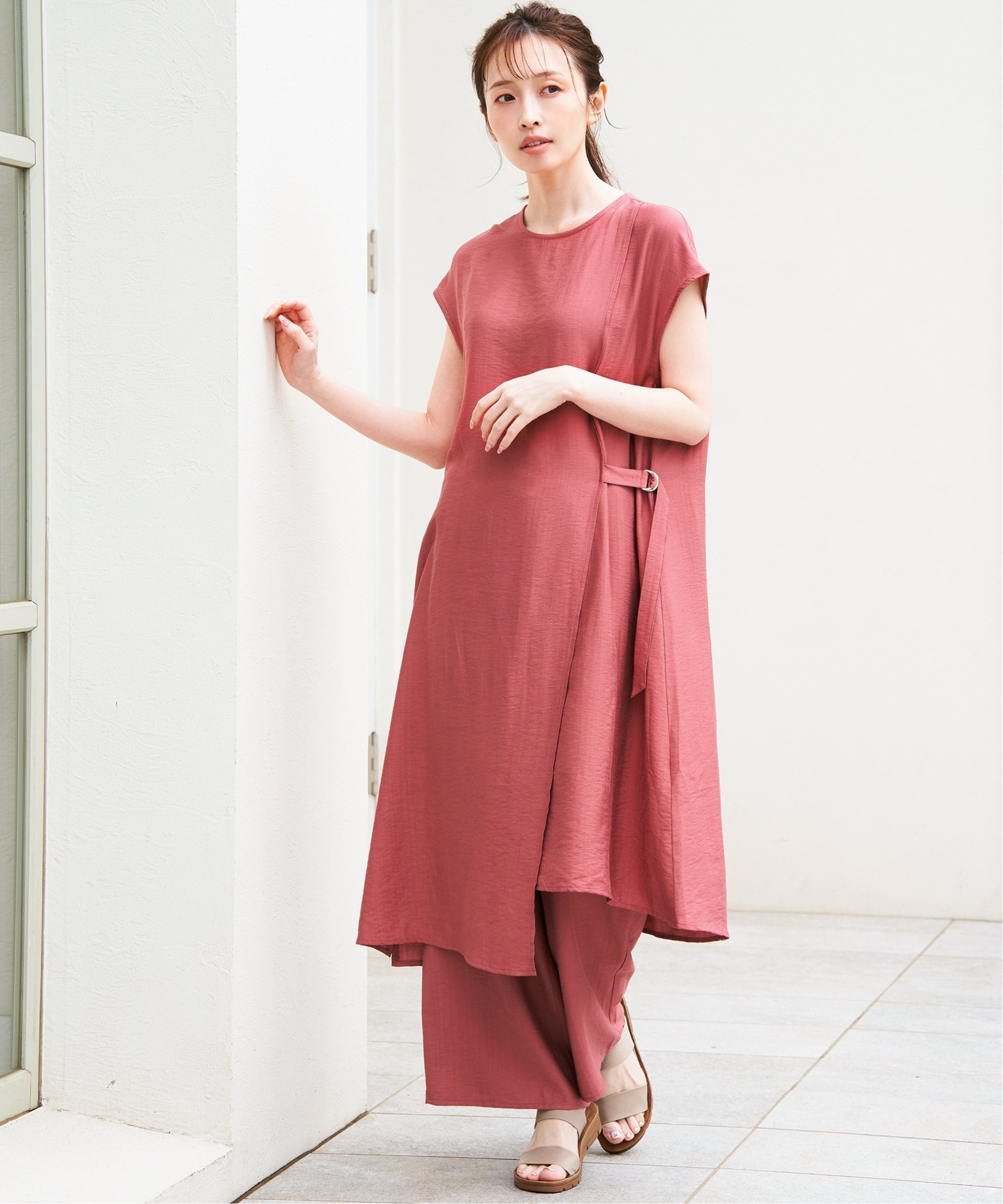 【SALE/30%OFF】IKKA LOUNGE 【接触冷感/2点セット】冷感スラブワンピースセットアップ イッカ ワンピース・ドレス ワンピース ブラック ブ...