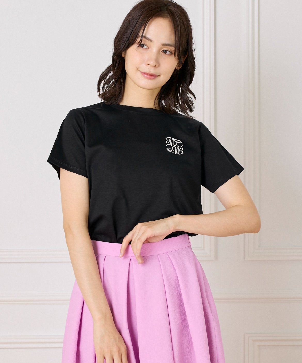 Maglie par ef-de LOVERコンパクトTシャツ マーリエ ル カセット トップス カットソー・Tシャツ ブラック