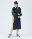 BEAMS HEART WOMEN ラグビー ブロッキング ワンピース ビームス ハート ワンピース・ドレス その他のワンピース・ドレス ブラック ネイビー【送...
