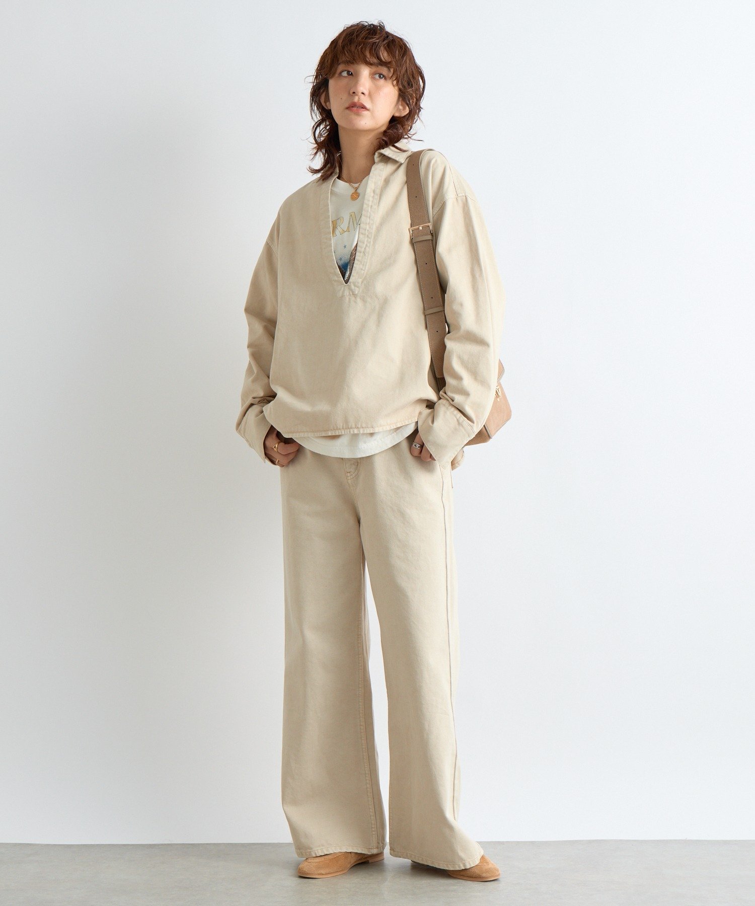 RIVE DROITE 【MONN.:.】【3サイズ展開/シーズンレス/綿100%】バギーデニムパンツ リヴドロワ パンツ ジーンズ・デニムパンツ ブルー ベージュ