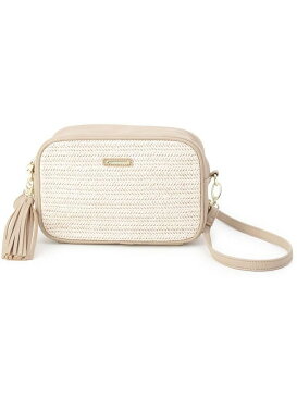 【SALE/20%OFF】pink adobe タッセルチャーム付きボックスショルダー ピンクアドベ バッグ ショルダーバッグ グレー グリーン ベージュ ピンク ネイビー