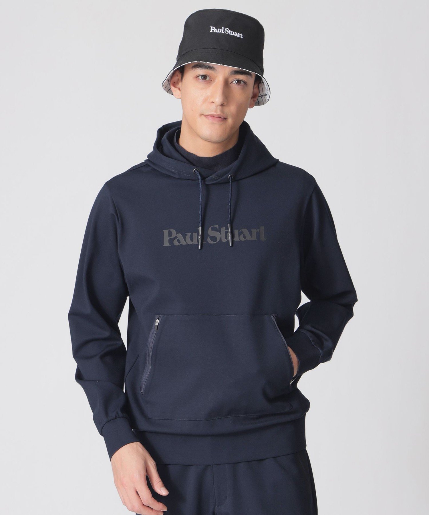 Paul Stuart 【GOLF Men's】アクティブポンチパーカー ポール・スチュアート トップス パーカー・フーディー ネイビー ベージュ【送料無料】
