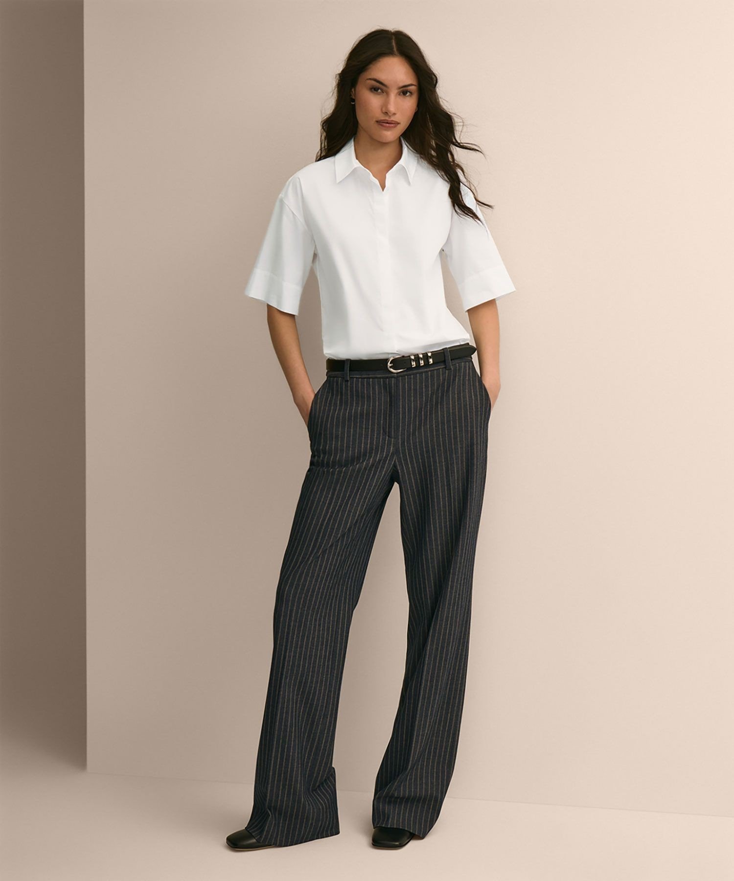 コットン ドロップショルダー ショートスリーブシャツ Classic Fit ブルックス ブラザーズ トップス シャツ・ブラウス ホワイト
