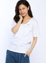 【SALE/50%OFF】LACOSTE コットンジャージーワイドネックTシャツ(半袖) ラコステ カットソー【RBA_S】【RBA_E】