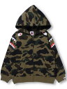 A BATHING APE 1ST CAMO SHARK SHOULDER ZIP HOODIE K ア ベイシング エイプ トップス パーカー フーディー グリーン イエロー【送料無料】