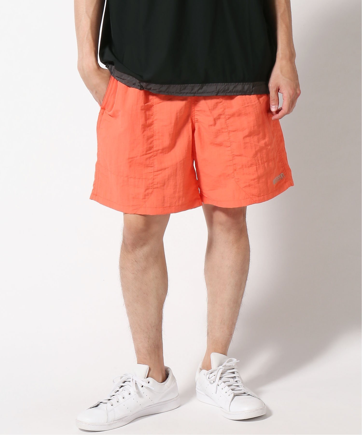 OUTDOOR PRODUCTS ナイロンバギーショーツ グリーンスクエア パンツ その他のパンツ オレンジ グリーン グレー ブラック ネイビー ブラウン ピンク パープル イエロー ベージュ