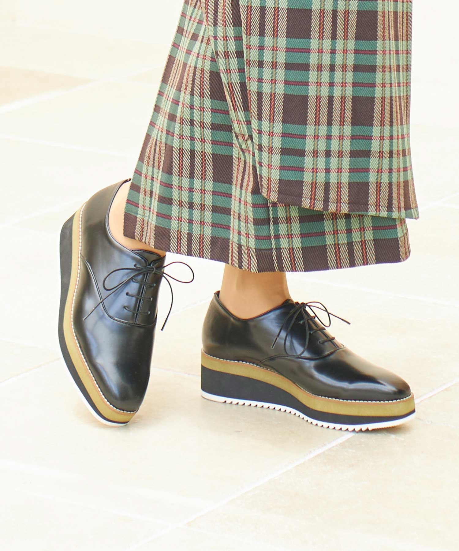 【SALE／46%OFF】carino carino/【レイン対応】厚底レースアップシューズ モード・...