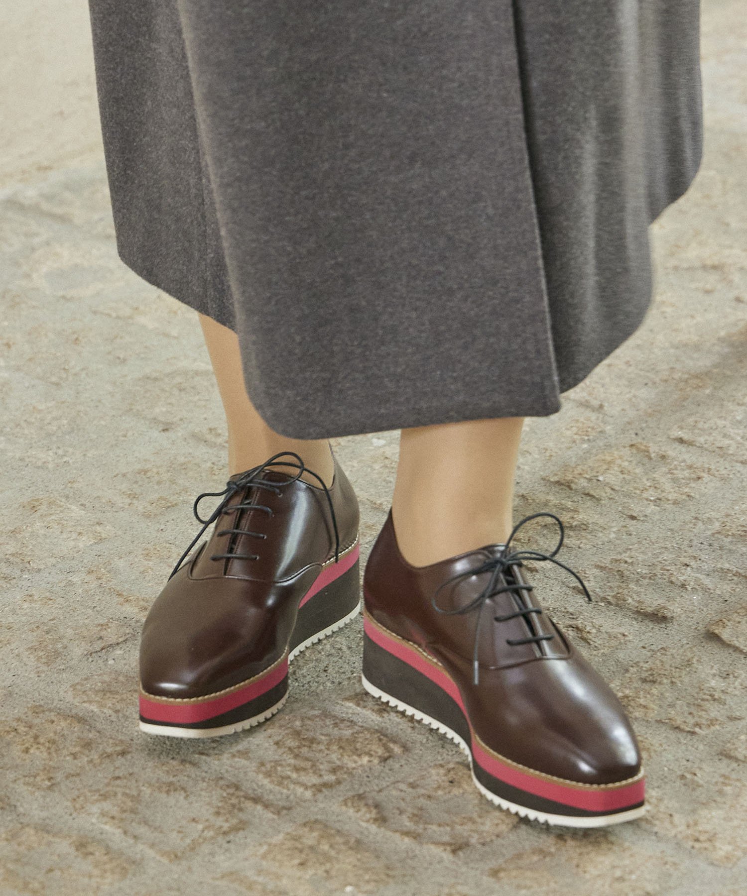 【SALE／46%OFF】carino carino/【レイン対応】厚底レースアップシューズ モード・...
