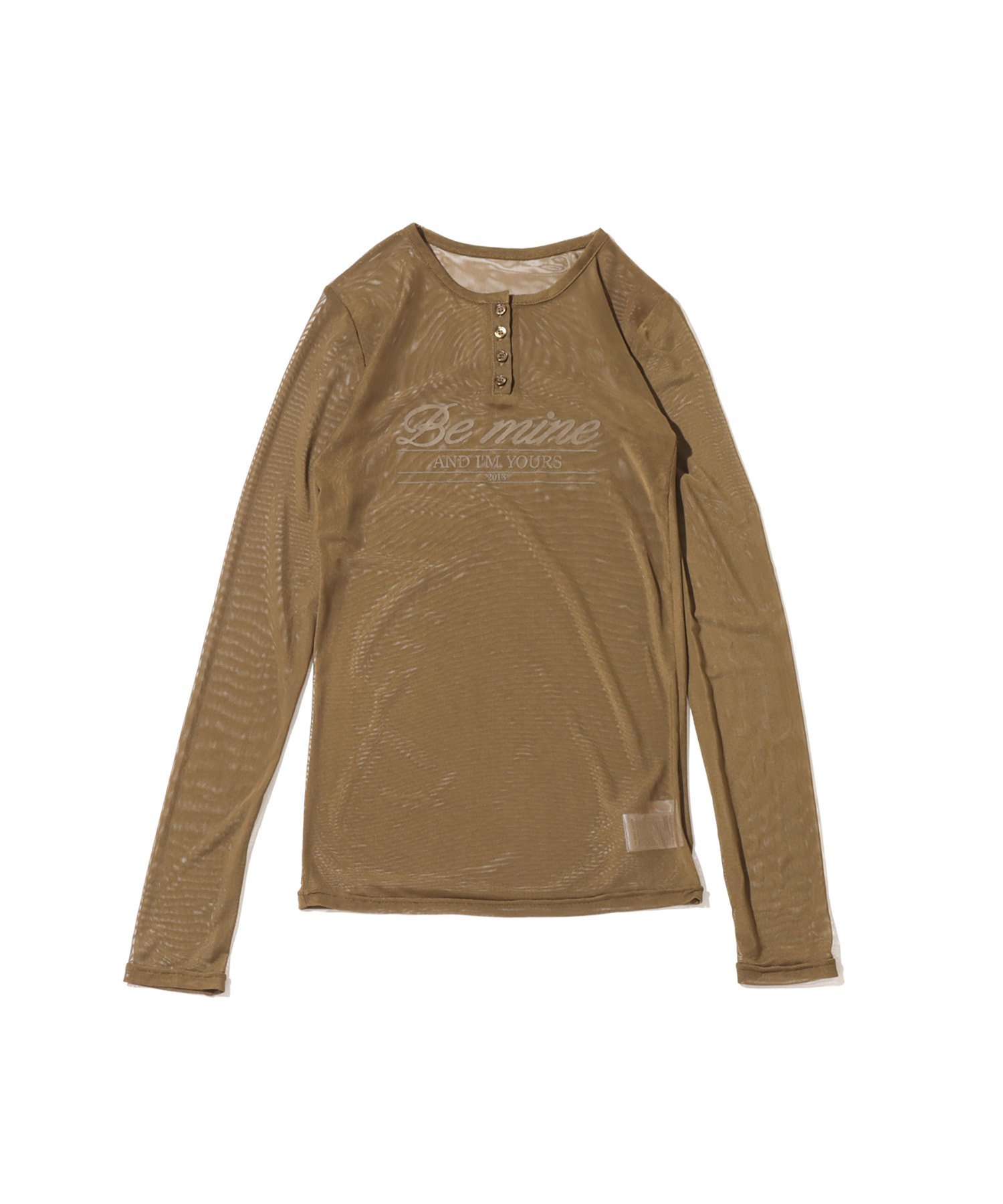 atmos pink atmos pink メッセージ シースルー トップス KHAKI アトモス トップス カットソー・Tシャツ カーキグリーン