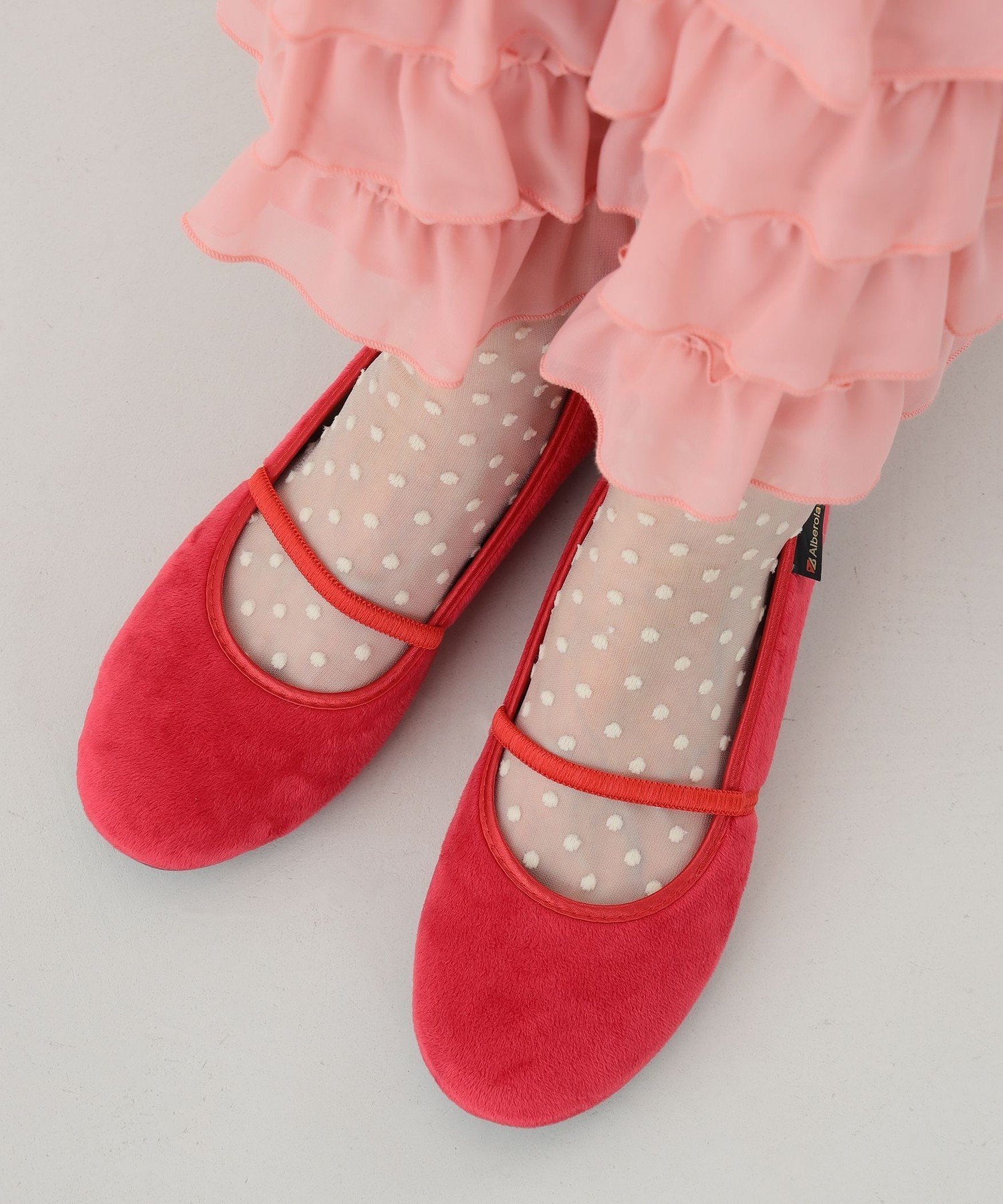 CAROLINA GLASER 【別注】ALBEROLA / フラットシューズ アルベローラ カロリナ グレイサー シューズ・靴 スニーカー ブラック レッド【送料無料】