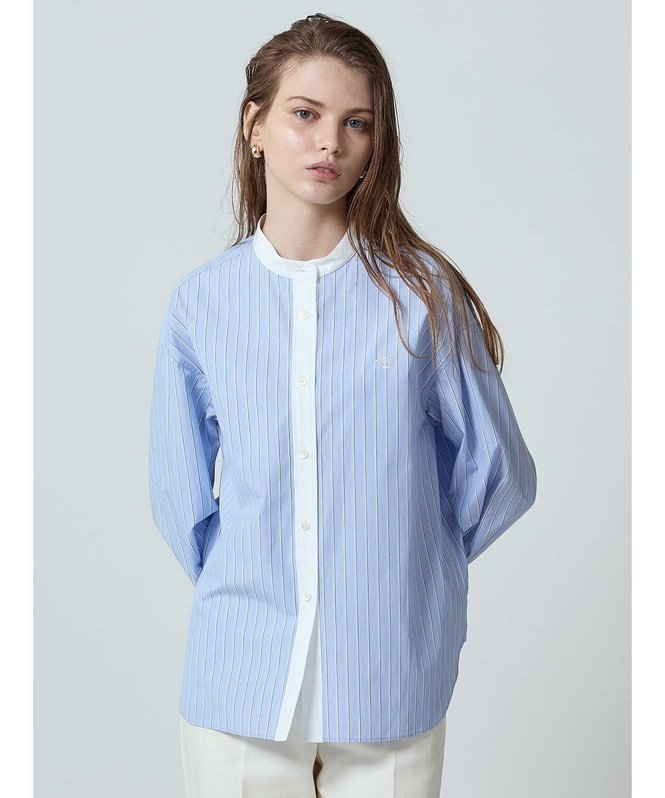 【SALE／50%OFF】Aquascutum WOMEN クレリックギャザーシャツ アクアスキュータム トップス シャツ・ブラウス パープル ブルー【送料無料】