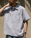 【SALE/10%OFF】RED KAP 別注 オックスフォード クロップドショートスリーブシャツ 25SS フリークスストア トップス シャツ・ブラウス ブルー グレー【送料無料】