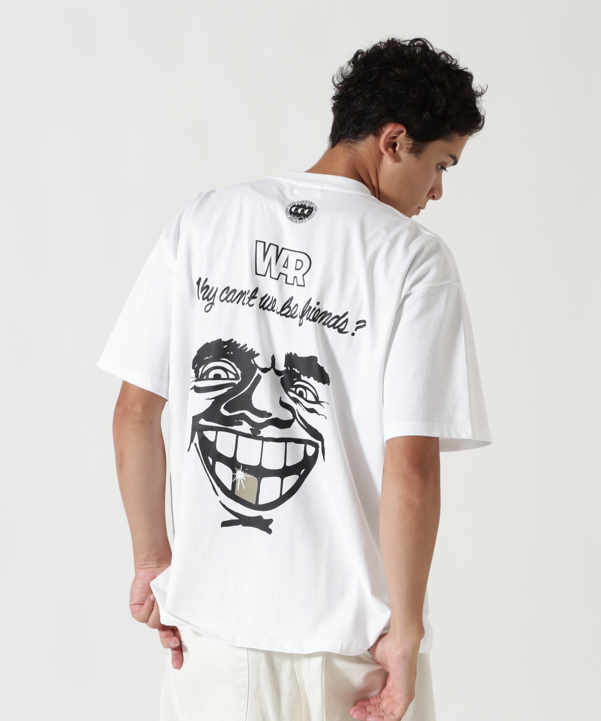 【SALE／20%OFF】GARDEN TOKYO CITY COUNTRY CITY /シティーカントリーシティー /WHY CAN'T WE BE FRIENDS? 001 ガーデン トップス カットソー・Tシャツ ホワイト ブラック【送料無料】