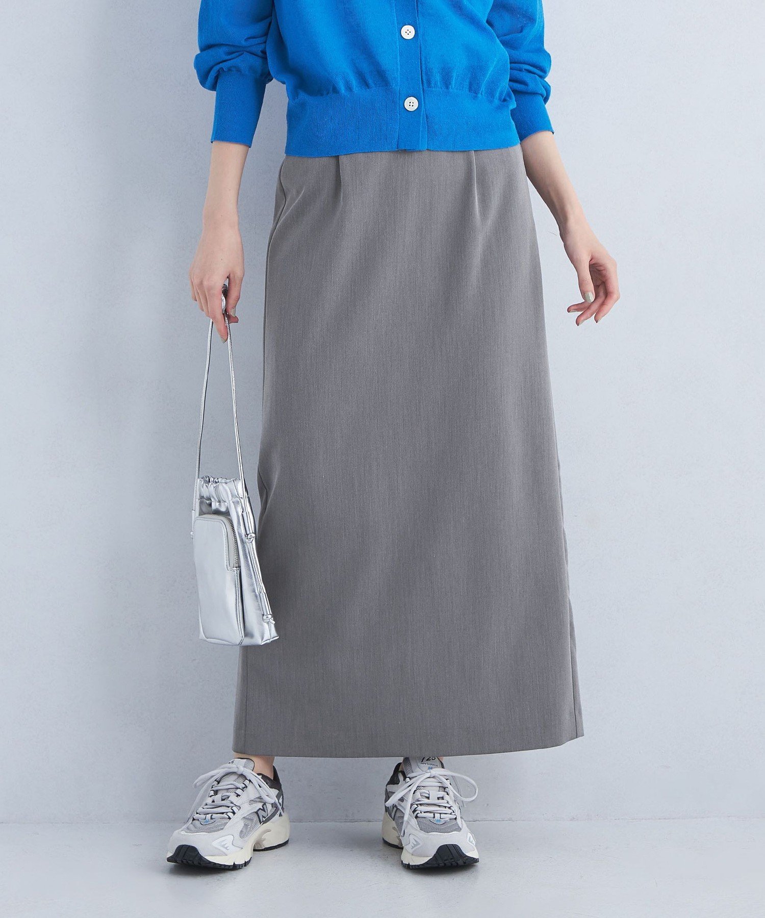【SALE／60%OFF】UNITED ARROWS green label relaxing 【別注】＜PROTAGONISTA＞ロゴ タイト スカート ユナイテッドアローズ アウトレット スカート ロング・マキシスカート グレー ベージュ【送料無料】