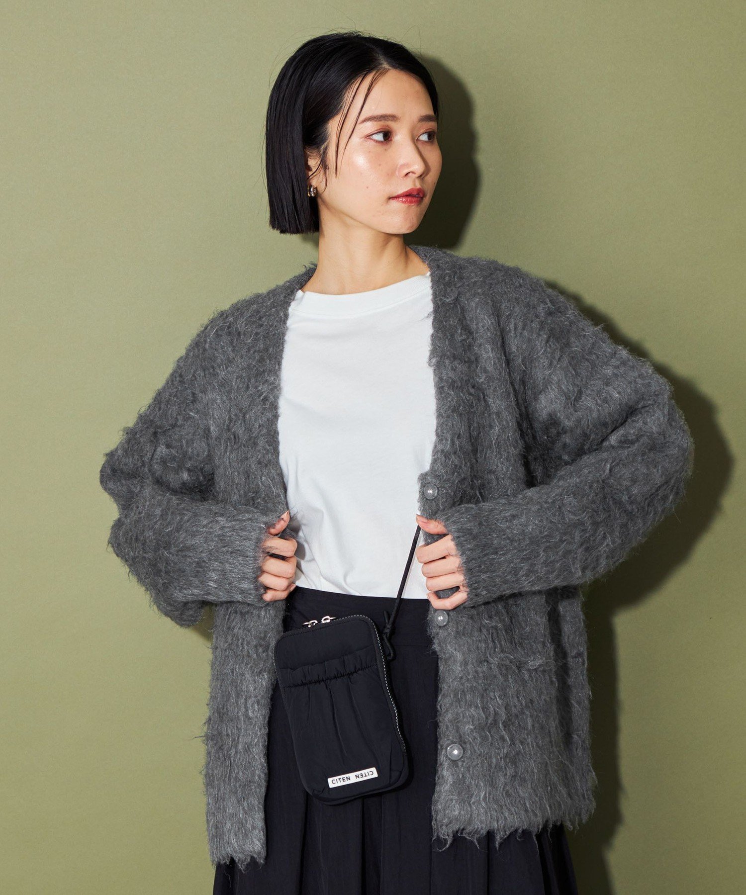 【SALE／50%OFF】CITEN ＜CITEN＞スーパーシャギーニットカーディガン ユナイテッドアローズ アウトレット トップス カーディガン ブルー オレンジ ベージュ グレー【送料無料】のサムネイル