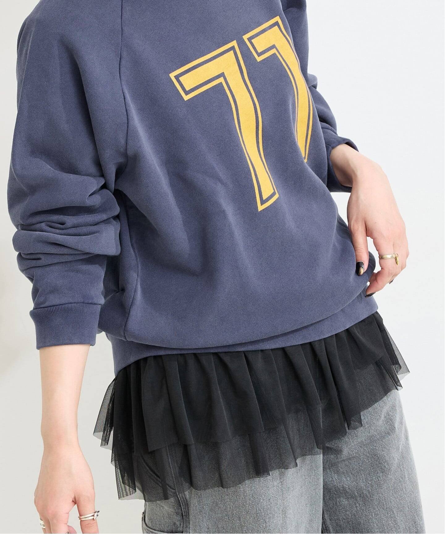 【SALE／30%OFF】B.C STOCK 手洗い可 / チュール裾フリルTOPS ベーセーストック トップス カットソー・Tシャツ ブラック