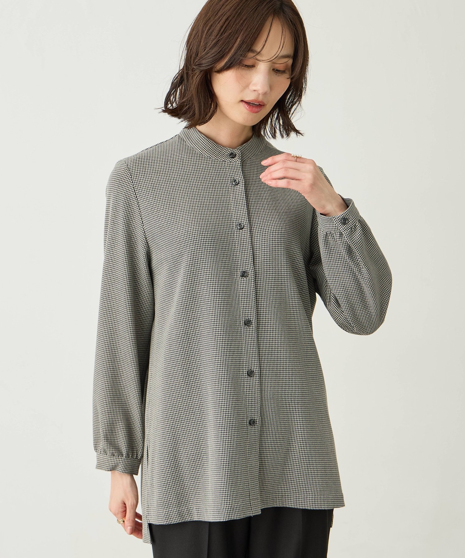 A/C DESIGN BY ALPHA CUBIC ローズオイル加工チュニックシャツ エーシーデザインバイアルファキュービ..